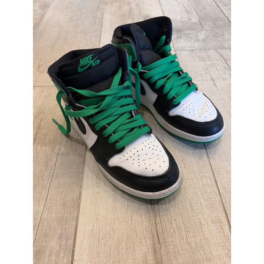 Nike Air Jordan 1 Retro High OG Lucky Green Black White Kids Sneakers